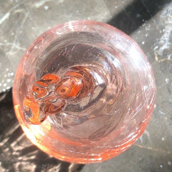 Pink crackle glass pear - Picture 4 of 5